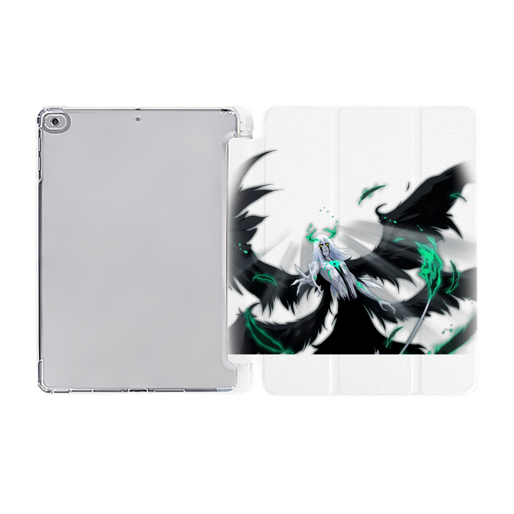 （画像用） ブリーチ ウルキオラ·シファー BLEACH Ulquiorra cifer IPad ケース ペン収納付き 三つ折りスタンド PUレザー×シリコン 対応機種9.5/10.5/10.9インチ